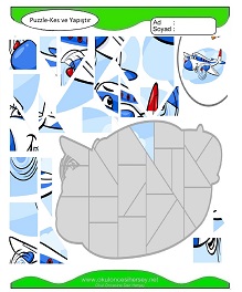 Puzzle Kes Yapıştır Çalışma Sayfaları